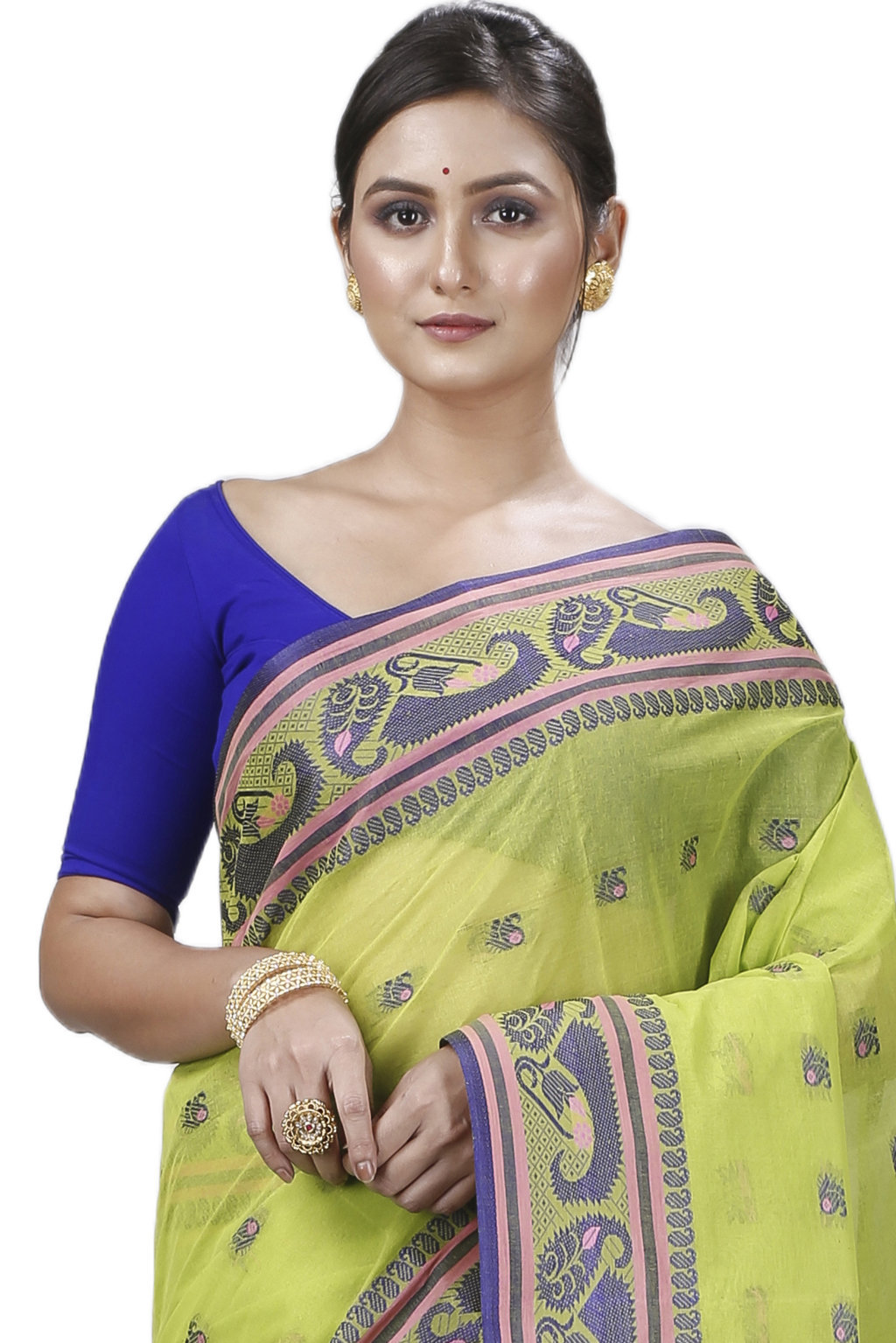Green Pure Cotton Utkal Tant Saree (1141)